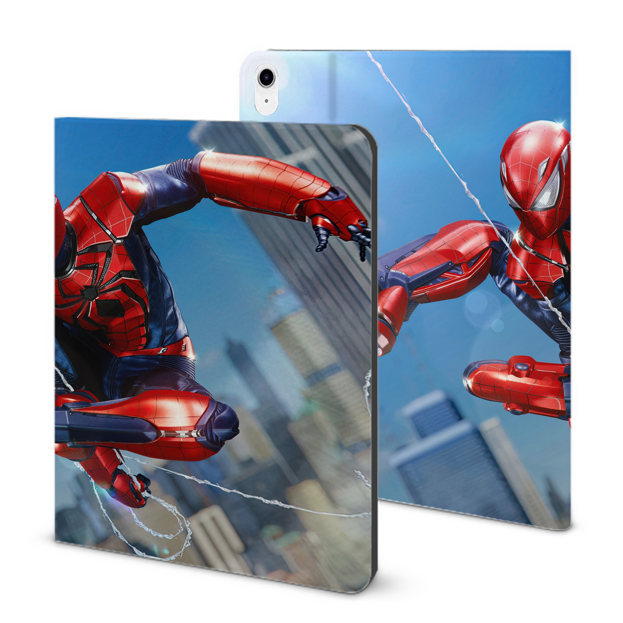 （画像用） Spider Man スパイダーマン IPad ケース ブック型 PUレザー TPU 耐衝撃 軽量 薄型 ペン収納なし 全面保護 IPad 各モデル対応